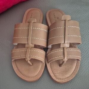 Caslon Tan Double-Strap Kids Slide Sandals